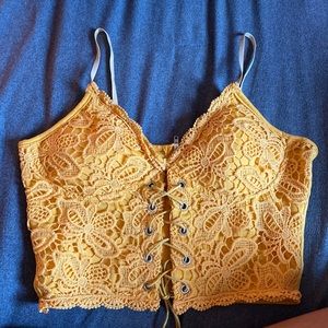 Yellow crop top size S